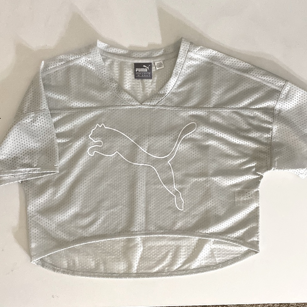 Puma Athletic Jersey Crop Top Sz Sm